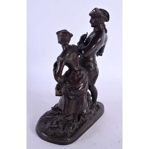 474 - French School (19th Century) Bronze, Lovers. 21 cm x 15 cm.