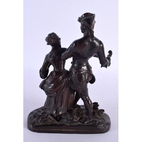 474 - French School (19th Century) Bronze, Lovers. 21 cm x 15 cm.