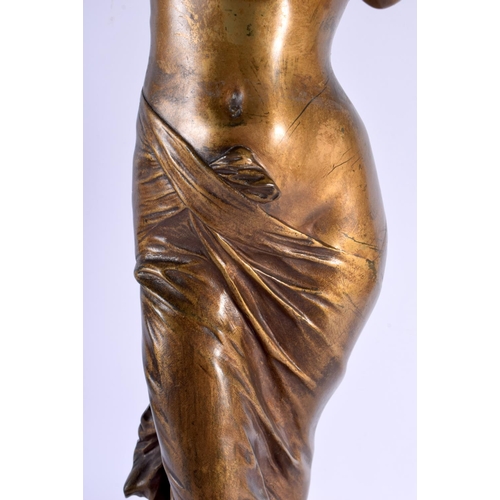 483 - French School (C1900) Bronze and onyx, Standing female. 75 cm x 15 cm.