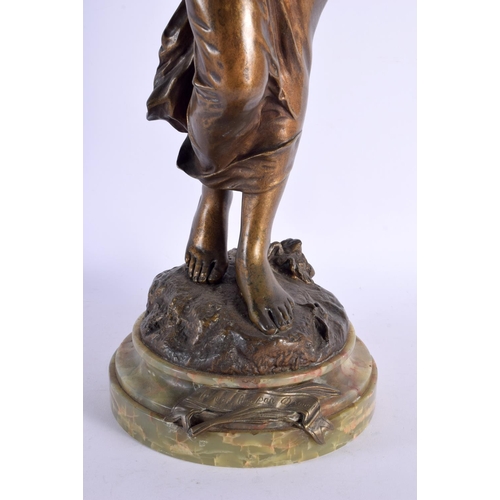 483 - French School (C1900) Bronze and onyx, Standing female. 75 cm x 15 cm.