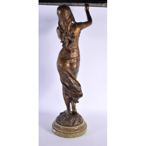 483 - French School (C1900) Bronze and onyx, Standing female. 75 cm x 15 cm.