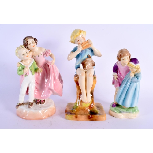 50 - THREE ROYAL WORCESTER FIGURES Sister, Babes in the wood & Peter Pan. Largest 21 cm high. (3)