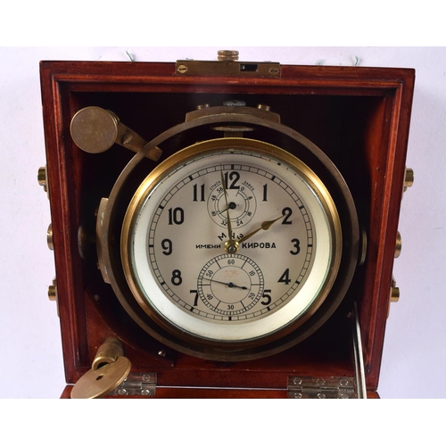 503 - A RUSSIAN MARINE CHRONOMETER. 20 cm x 17 cm.