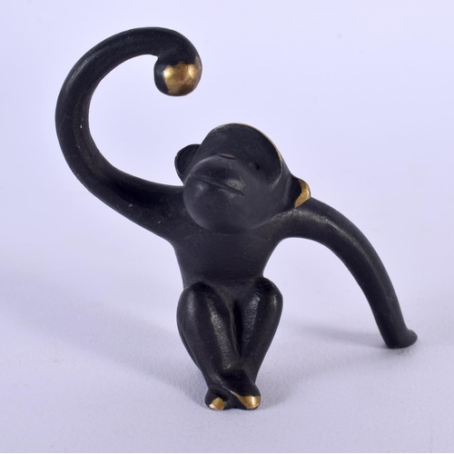 504 - A RETRO AUSTRIAN BRONZE FIGURE OF A MONKEY. 8 cm x 6.5 cm.