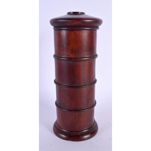 505 - A CONTEMPORARY TREEN SPICE TOWER. 19 cm high.