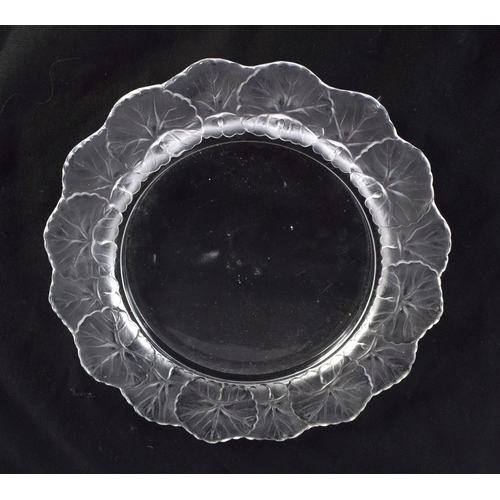 506 - A FRENCH LALIQUE GLASS DISH. 21 cm wide.