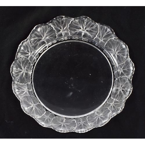 506 - A FRENCH LALIQUE GLASS DISH. 21 cm wide.