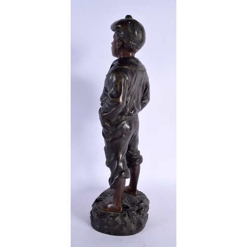 511 - European School (C1910) Bronze, Mousse Siffleur. 42 cm high.