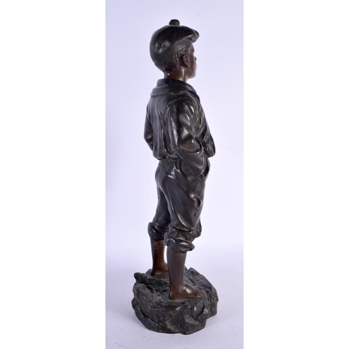 511 - European School (C1910) Bronze, Mousse Siffleur. 42 cm high.