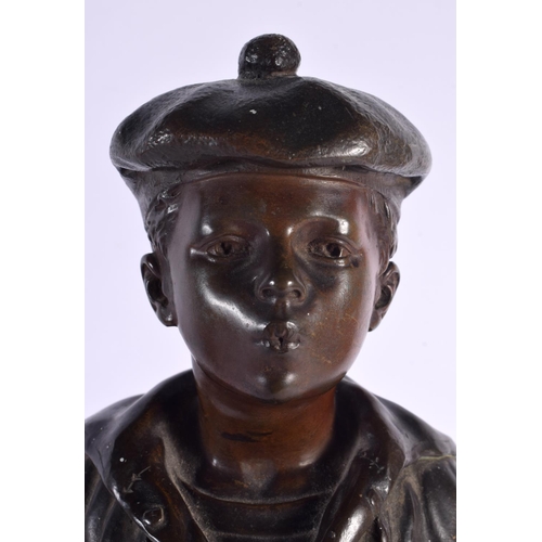 511 - European School (C1910) Bronze, Mousse Siffleur. 42 cm high.