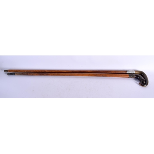 513 - TWO ANTIQUE RHINOCEROS HORN WALKING CANES. 90 cm long. (2)