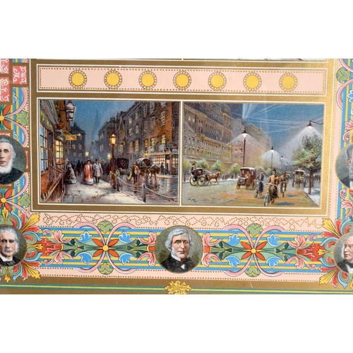 519 - A SET OF NINE 19TH CENTURY LITHOGRAPHIC BRITISH PRINTS depicting assorted scenes. 52 cm x 40 cm. (9)