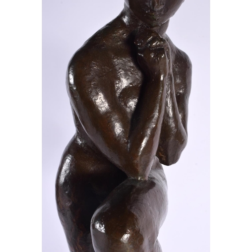 520 - Wilhelm Lehmbruck (1881-1919) German, Bronze, Nude female. 60 cm x 15 cm. Note: See an identical fig... 