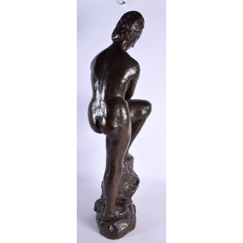 520 - Wilhelm Lehmbruck (1881-1919) German, Bronze, Nude female. 60 cm x 15 cm. Note: See an identical fig... 