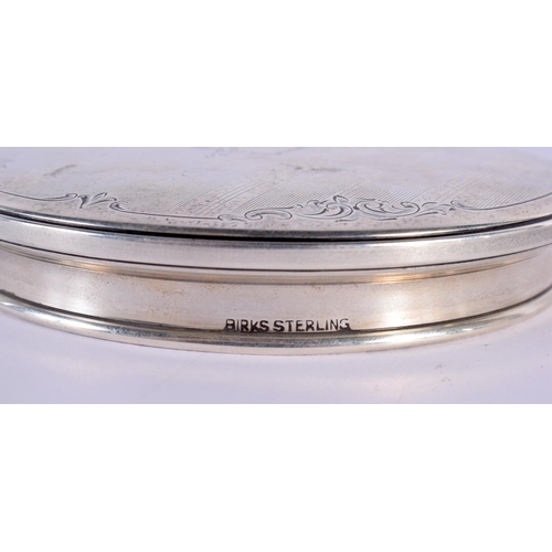 560 - A STERLING SILVER HENRY BIRKS SILVER TRINKET BOX. 307 grams. 11.5 cm x 6 cm.