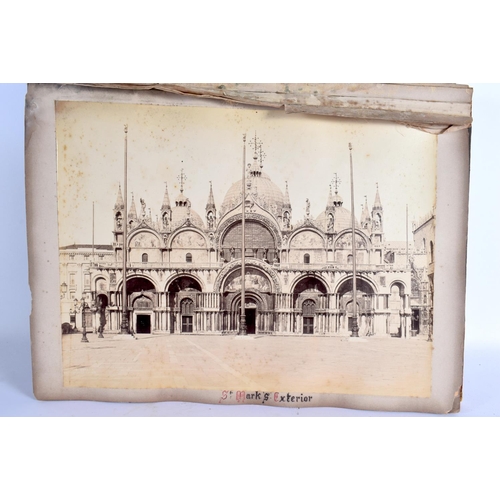 571 - A LARGE 19TH CENTURY EUROPEAN GRAND TOUR PHOTOGRAPH ALBUM containing around 60 photographs around It... 