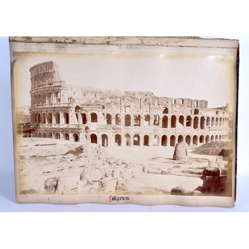 571 - A LARGE 19TH CENTURY EUROPEAN GRAND TOUR PHOTOGRAPH ALBUM containing around 60 photographs around It... 