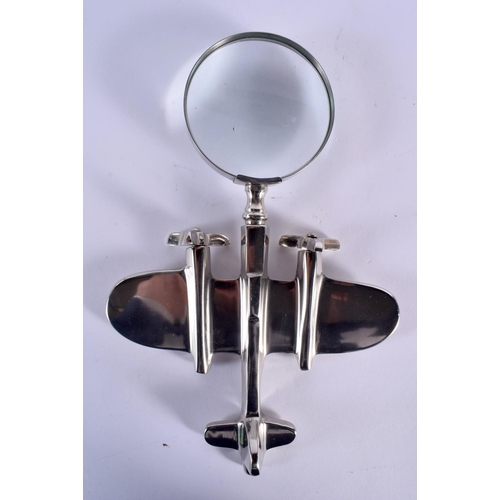 594 - TWO CONTEMPORARY MAGNIFYING GLASSES. Largest 30 cm x 10 cm. (2)