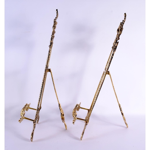 596 - A PAIR OF CONTEMPORARY EASELS. 50 cm x 25 cm.