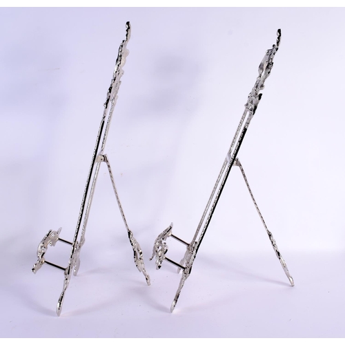 597 - A PAIR OF CONTEMPORARY EASELS. 50 cm x 25 cm.