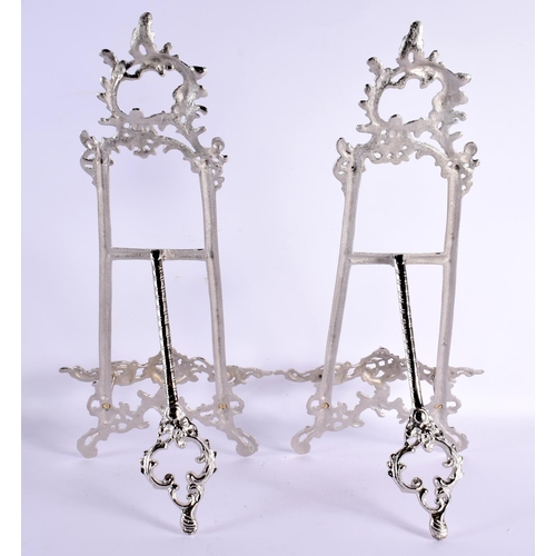 597 - A PAIR OF CONTEMPORARY EASELS. 50 cm x 25 cm.