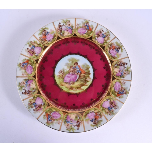 61 - A VIENNA STYLE PLATE etc. Largest 25 cm wide. (qty)