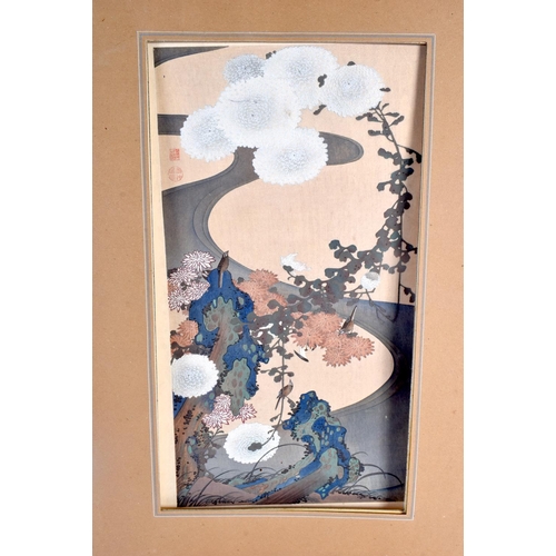 624 - TWO CHINESE WATERCOLOURS together with a Japanese watercolour & four woodblock prints. (7)