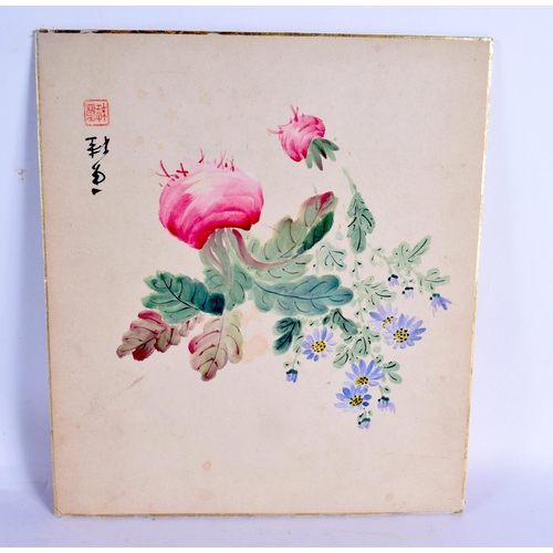 624 - TWO CHINESE WATERCOLOURS together with a Japanese watercolour & four woodblock prints. (7)