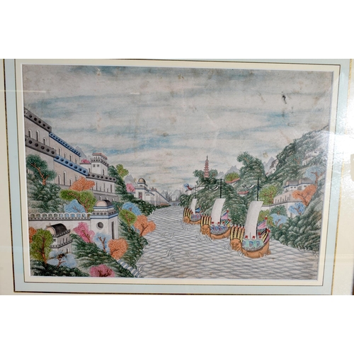 627 - Chinese School (19th Century) 5 x Watercolours, Assorted scenes. 62 cm x 48 cm. (5)