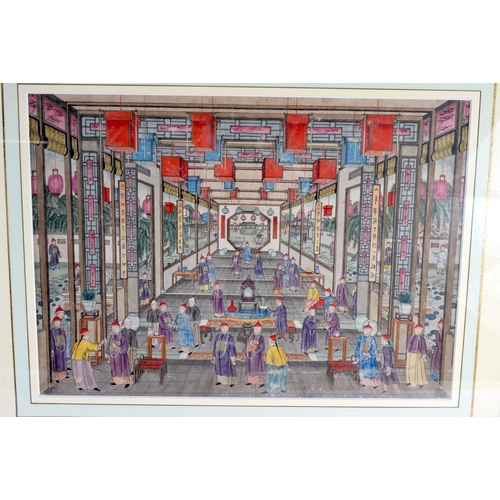 627 - Chinese School (19th Century) 5 x Watercolours, Assorted scenes. 62 cm x 48 cm. (5)