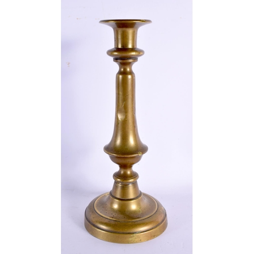 632 - A VERY RARE GEORGE III ROYAL BRASS CANDLESTICK stamped VR Windsor Castle 50. 25 cm high.