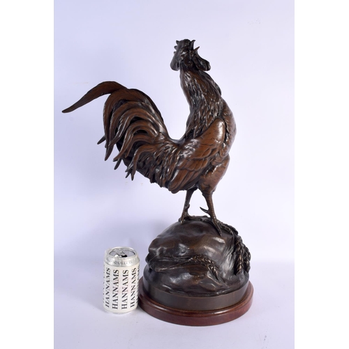 646 - Auguste Cain (1821-1894) Bronze, Cockerel 50 cm x 24 cm.