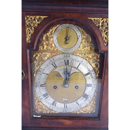 648 - A GEORGE III MAHOGANY BRACKET CLOCK by John Ward of London. 50 cm x 25 cm.