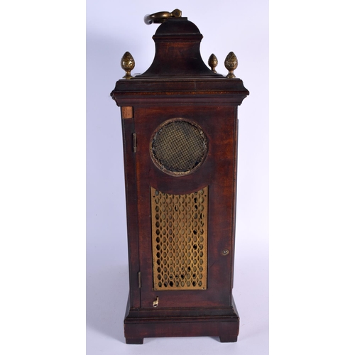 648 - A GEORGE III MAHOGANY BRACKET CLOCK by John Ward of London. 50 cm x 25 cm.