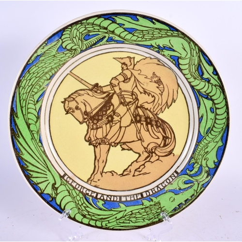 665 - A 1930S DOULTON ST GEORGE AND THE DRAGON PLATE. 25 cm diameter.