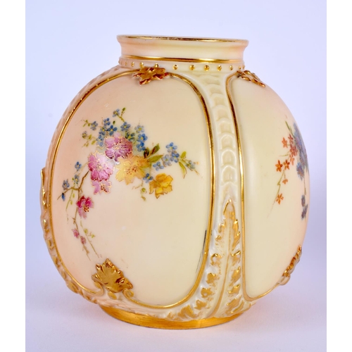 696 - A CHARMING 19TH CENTURY STONEWARE PRESERVE JAR AND COVER together with blush ivory Worcester vase. L... 