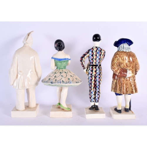 724 - FOUR UNUSUAL DANISH COPENHAGEN FIGURES in various forms and sizes. Largest 24 cm high. (4)