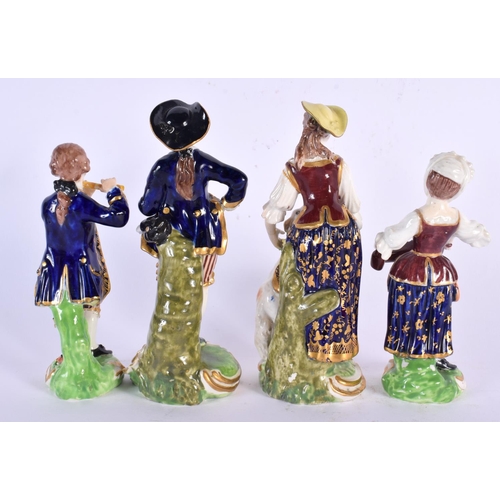 735 - FOUR 19TH CENTURY BLOOR DERBY FIGURES in various forms and sizes. Largest 13 cm high. (4)