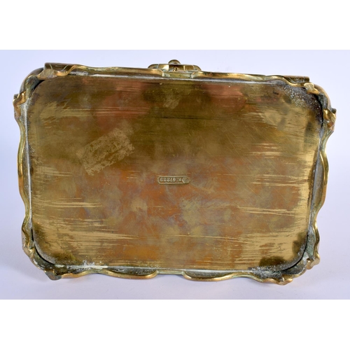 736 - A FINE 19TH CENTURY ENGLISH FRANCO JAPANESE BRONZE CASKET decorated with birds and foliage. 21 cm x ... 