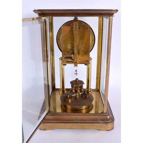 740 - A LARGE ANTIQUE FOUR GLASS REGULATOR CLOCK. 28 cm x 14 cm.