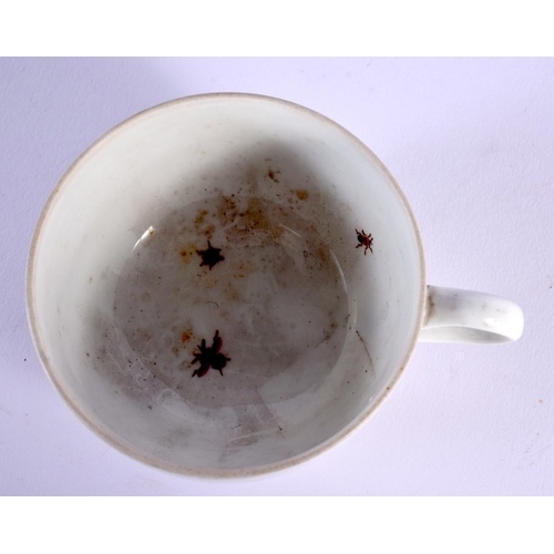 756 - TWO 18TH CENTURY FRENCH SEVRES PORCELAIN SAUCERS together with a Meissen cup, saucer & a Berlin sauc... 