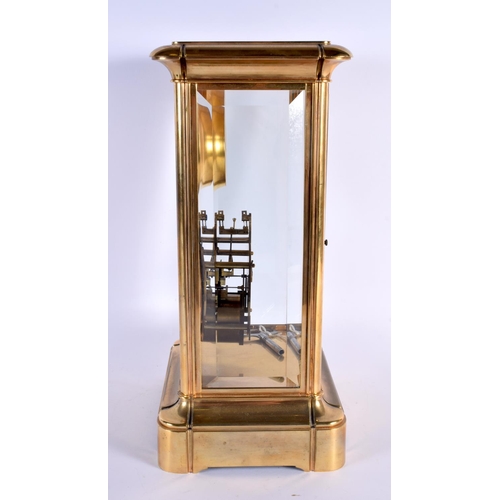 764 - A LARGE ANTIQUE FRENCH FOUR GLASS REGULATOR CLOCK with barometer. 40 cm x 20 cm.