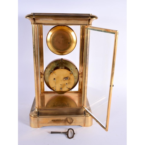 764 - A LARGE ANTIQUE FRENCH FOUR GLASS REGULATOR CLOCK with barometer. 40 cm x 20 cm.