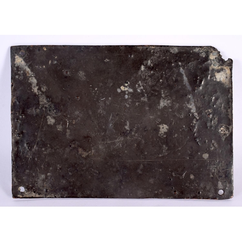 798 - A VERY RARE EARLY 18TH CENTURY EUROPEAN COPPER ON LEAD  PANEL depicting figures performing erotic st... 