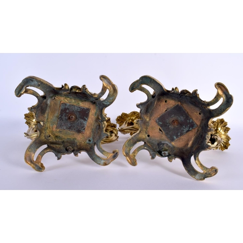 809 - A LOVELY PAIR OF 19TH CENTURY MINTON BISCUIT PORCELAIN COUNTRY HOUSE CANDLESTICKS with gilt bronze m... 