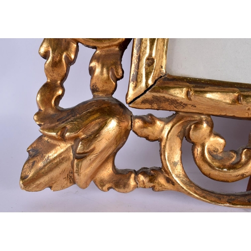 810 - AN ANTIQUE FLORENTINE GILTWOOD FRAME. 45 cm x 38 cm.