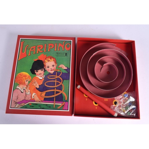 818 - TWO VINTAGE GAMES together with a gilt metal stationary box. Largest 21 cm x 15 cm. (3)