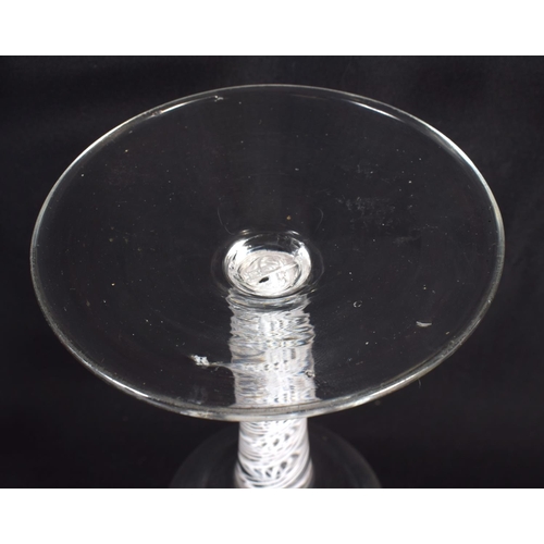 833 - AN ANTIQUE WINE GLASS. 20.5 cm high.