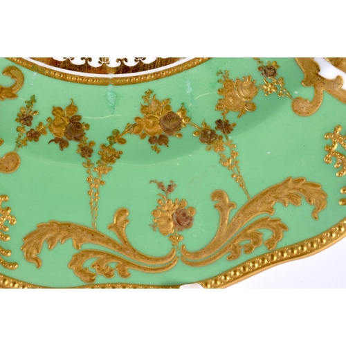 95 - Royal Crown Derby plate painted with exotic birds in gilt cartouches with raise paste tooled gilding... 