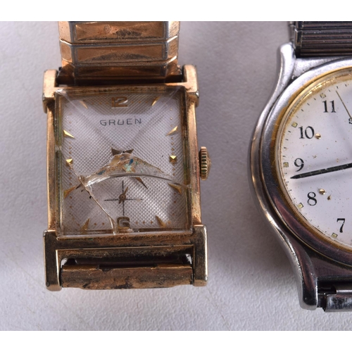 1495 - THREE VINTAGE WRISTWATCHES. 3.5 cm wide inc crown. (3)